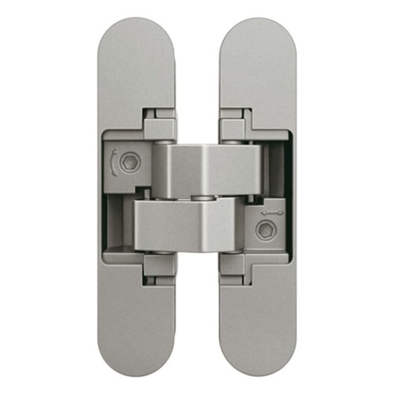 Anselmi Concealed Interior Door Hinge in Satin Nickel