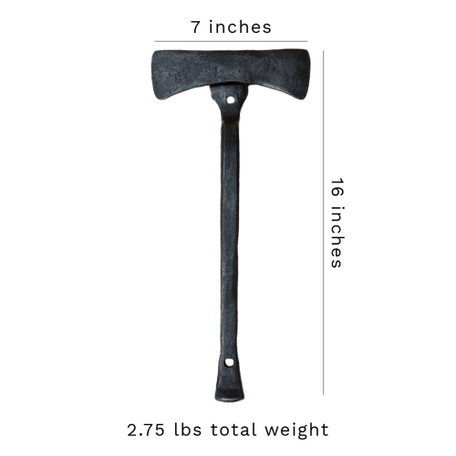 Hand forged ax handle details