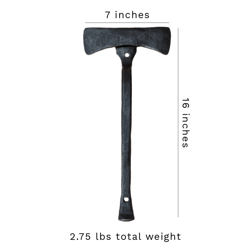 Hand forged ax handle details