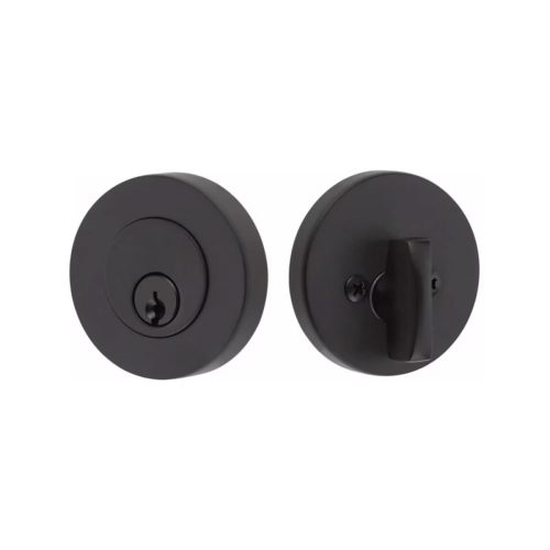 Modern Disc Keyed Deadbolt in flat black