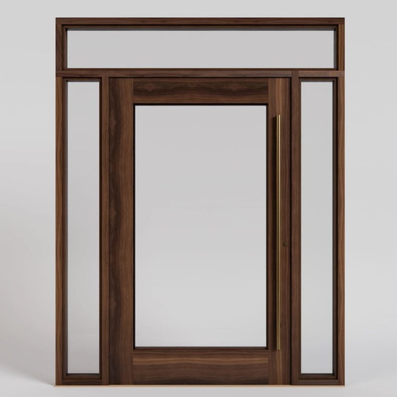 marinsinglepaneglasspivotdoorwithsidelightsandtransom