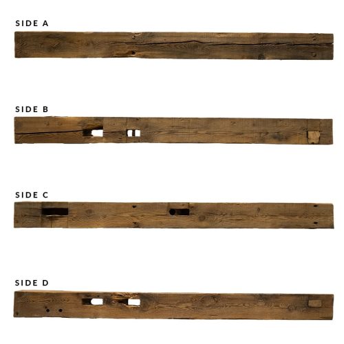 rc reclaimed wood product mantel E text