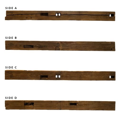 rc reclaimed wood product mantel F text