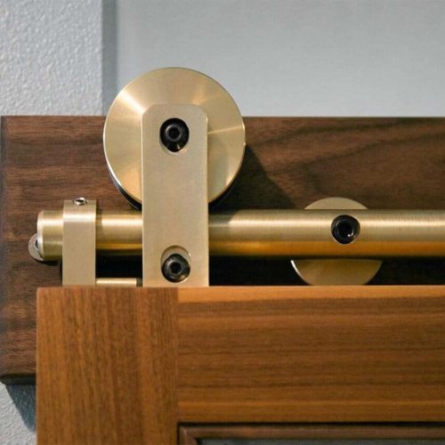 swiss rod brass sliding barn door hardware kit realcraft 15578764050528 cbc941c2 a4e3 41bf bcb8 e38c77ec7b6e