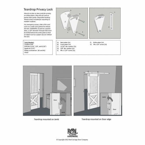 the teardrop lock privacy sliding door latch lock realcraft 15591245971552